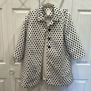 Vintage Chicos polka dot swing coat